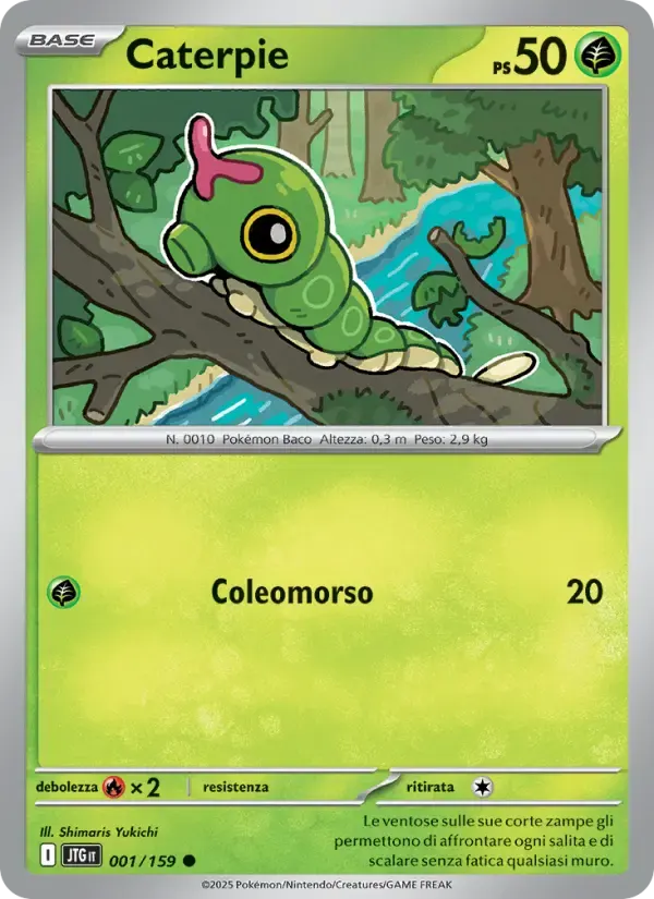 Caterpie — Avventure Insieme 1 Italian Pokémon card