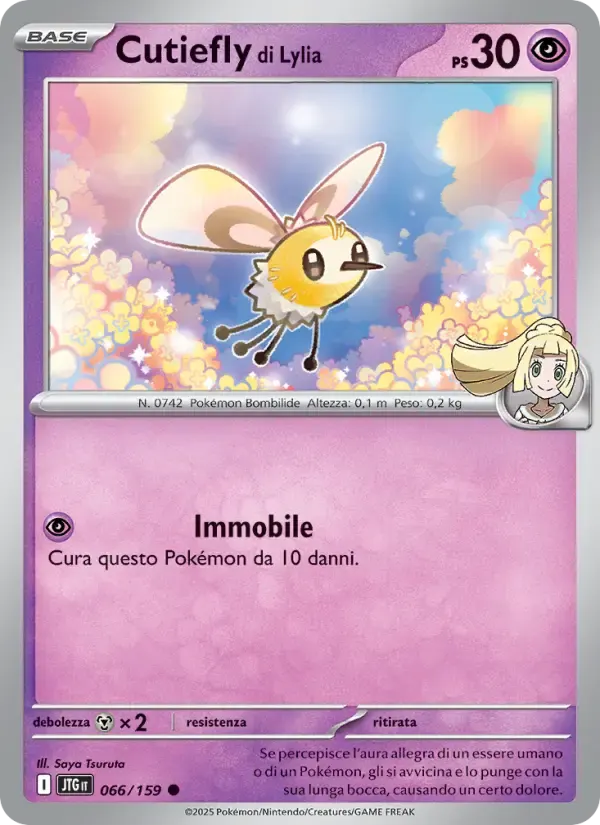 Cutiefly di Lylia — Avventure Insieme 66 Italian Pokémon card