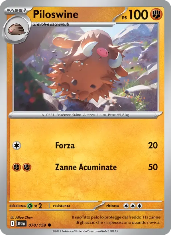 Piloswine — Avventure Insieme 78 Italian Pokémon card