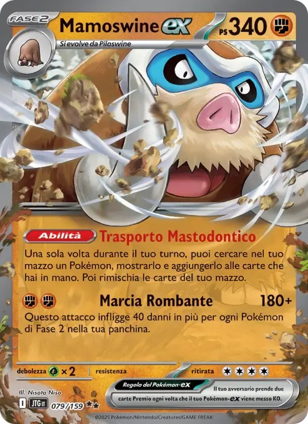 Mamoswine-ex — Avventure Insieme 79 Italian Pokémon card