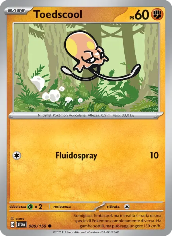 Toedscool — Avventure Insieme 88 Italian Pokémon card