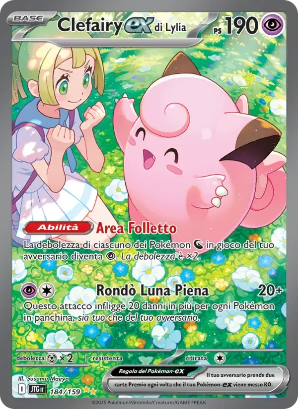 Clefairy-ex di Lylia — Avventure Insieme 184 Italian Pokémon card