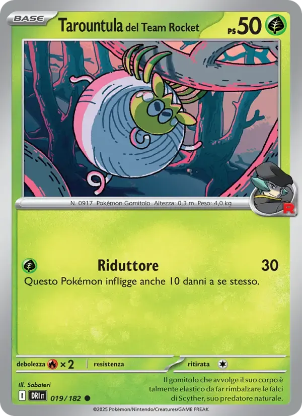 Tarountula del Team Rocket — Rivali Predestinati 19 Italian Pokémon card