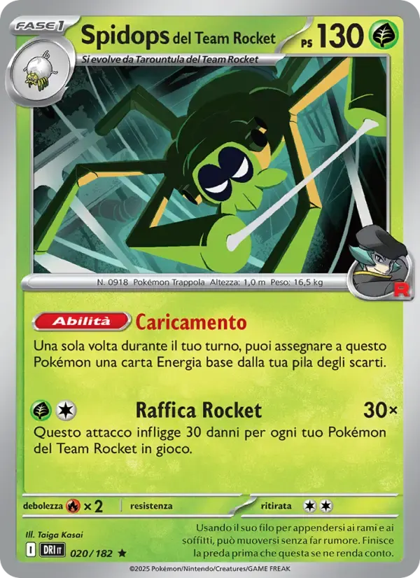Spidops del Team Rocket — Rivali Predestinati 20 Italian Pokémon card