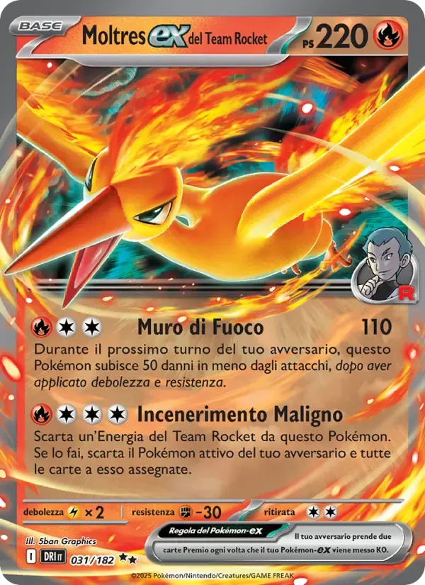 Moltres-ex del Team Rocket — Rivali Predestinati 31 Italian Pokémon card