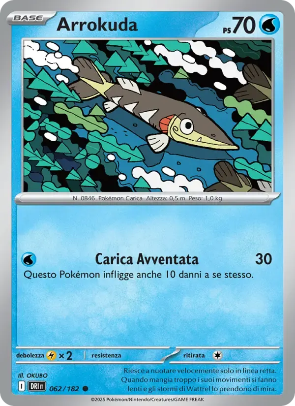 Arrokuda — Rivali Predestinati 62 Italian Pokémon card