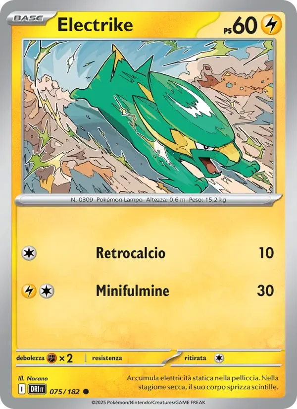 Electrike — Rivali Predestinati 75 Italian Pokémon card