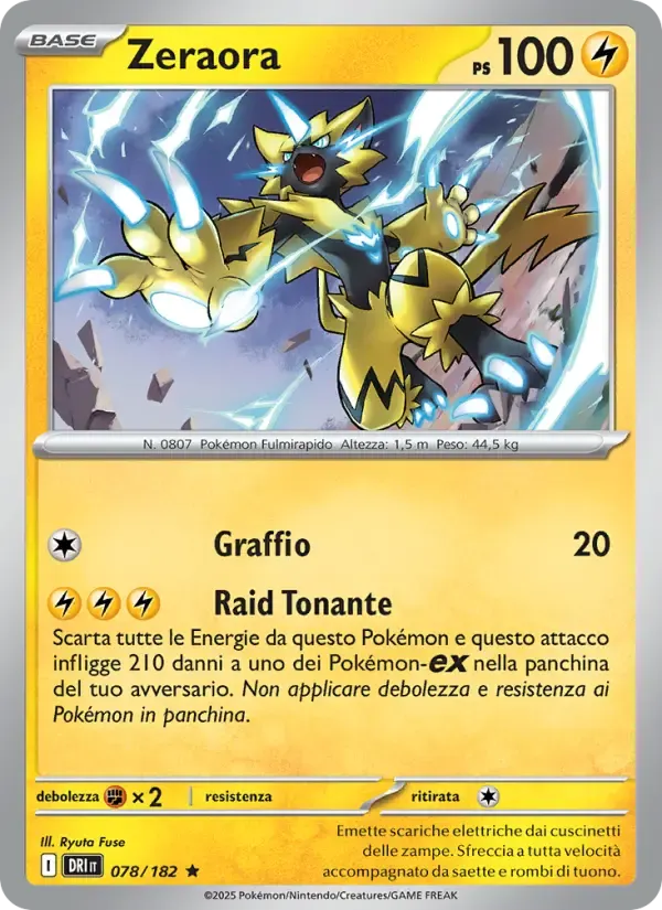 Zeraora — Rivali Predestinati 78 Italian Pokémon card