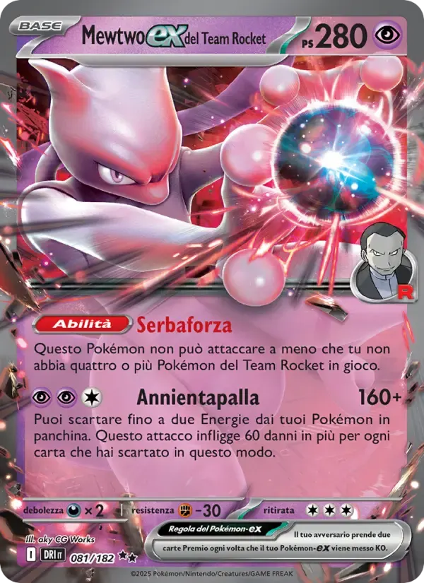 Mewtwo-ex del Team Rocket — Rivali Predestinati 81 Italian Pokémon card