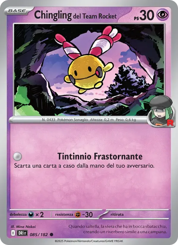 Chingling del Team Rocket — Rivali Predestinati 85 Italian Pokémon card