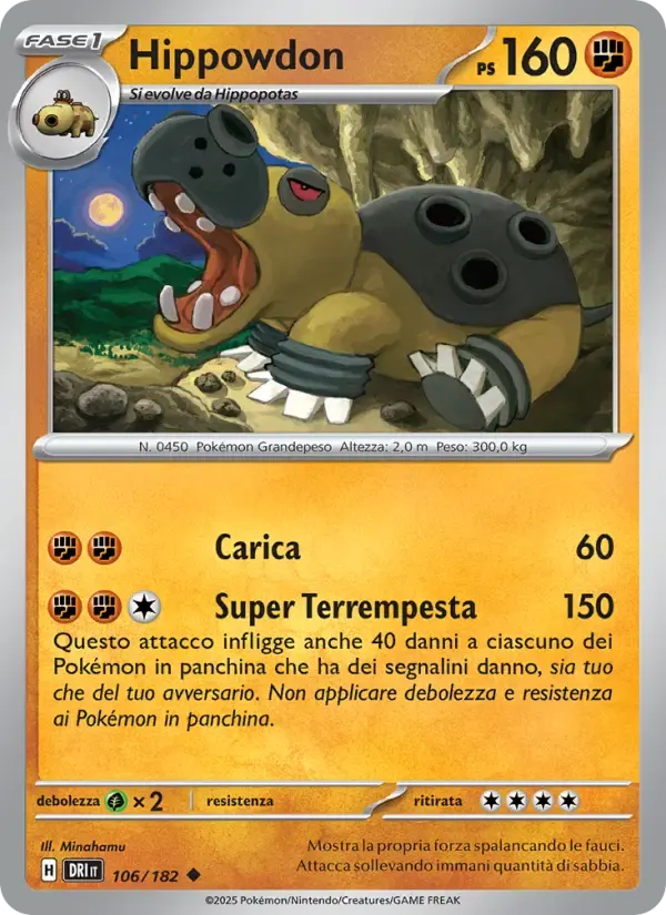 Hippowdon — Rivali Predestinati 106 Italian Pokémon card