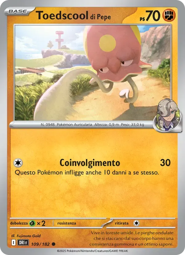Toedscool di Pepe — Rivali Predestinati 109 Italian Pokémon card
