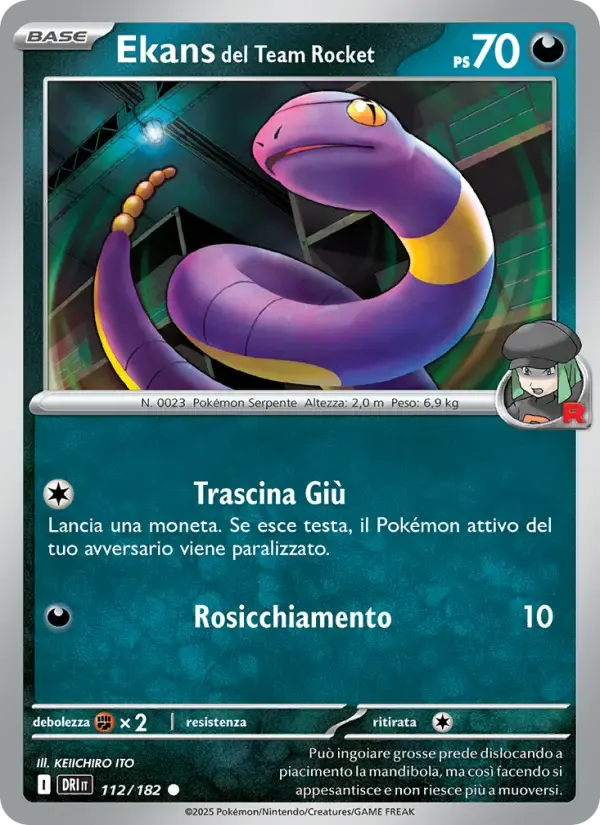 Ekans del Team Rocket — Rivali Predestinati 112 Italian Pokémon card