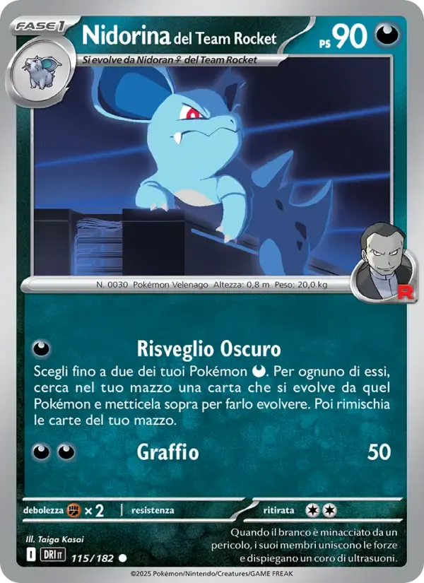 Nidorina del Team Rocket — Rivali Predestinati 115 Italian Pokémon card