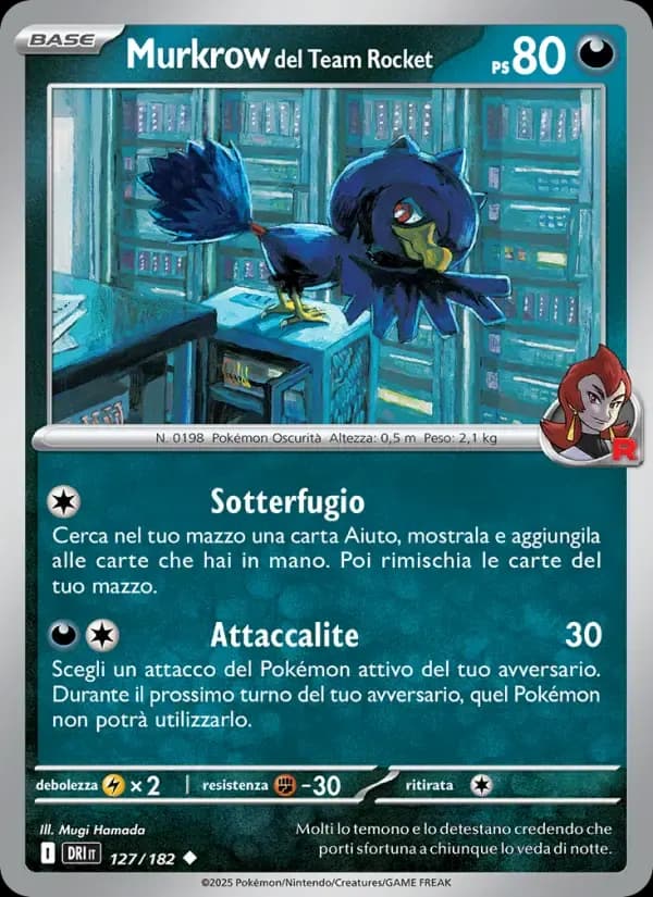 Murkrow del Team Rocket — Rivali Predestinati 127 Italian Pokémon card