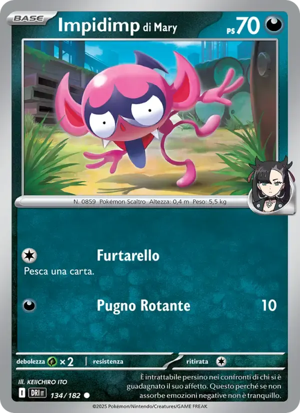 Impidimp di Mary — Rivali Predestinati 134 Italian Pokémon card