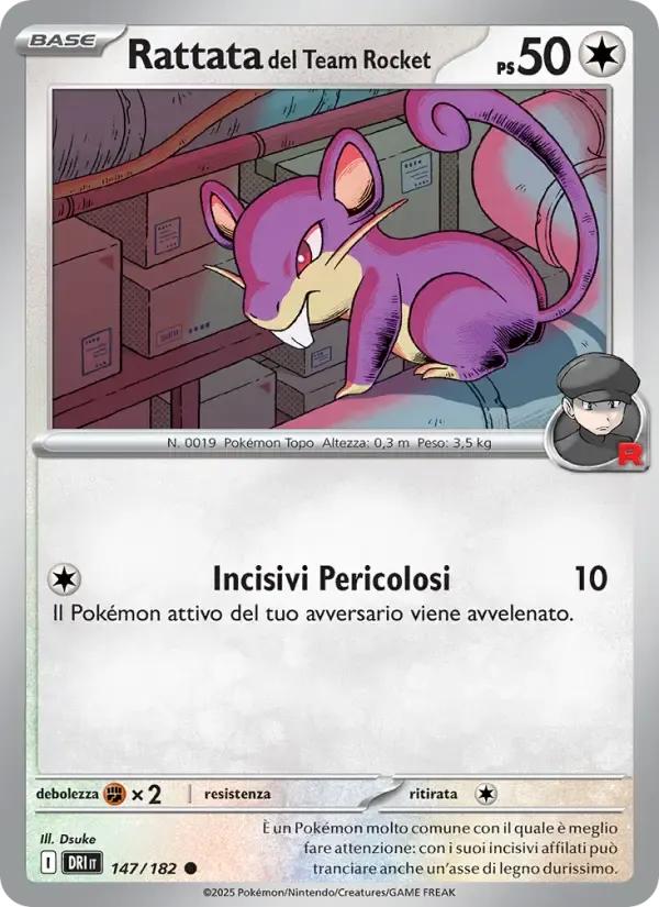 Rattata del Team Rocket — Rivali Predestinati 147 Italian Pokémon card