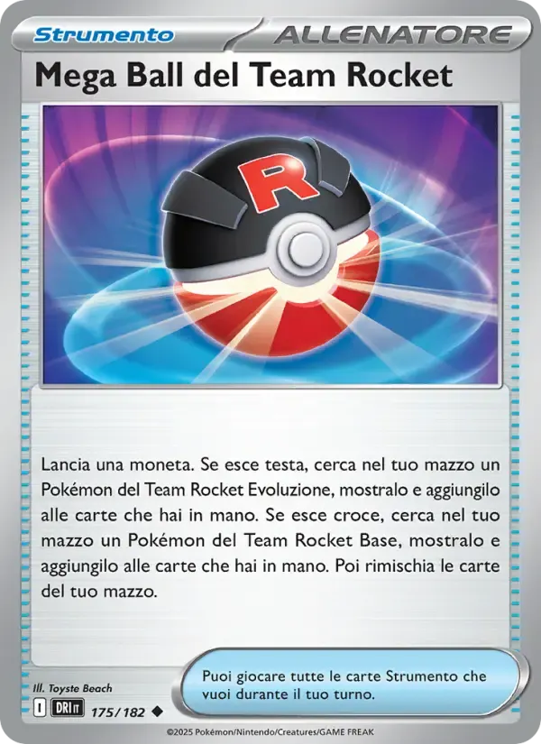 Mega Ball del Team Rocket — Rivali Predestinati 175 Italian Pokémon card