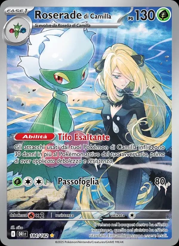 Roserade di Camilla — Rivali Predestinati 184 Italian Pokémon card