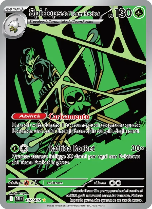Spidops del Team Rocket — Rivali Predestinati 187 Italian Pokémon card