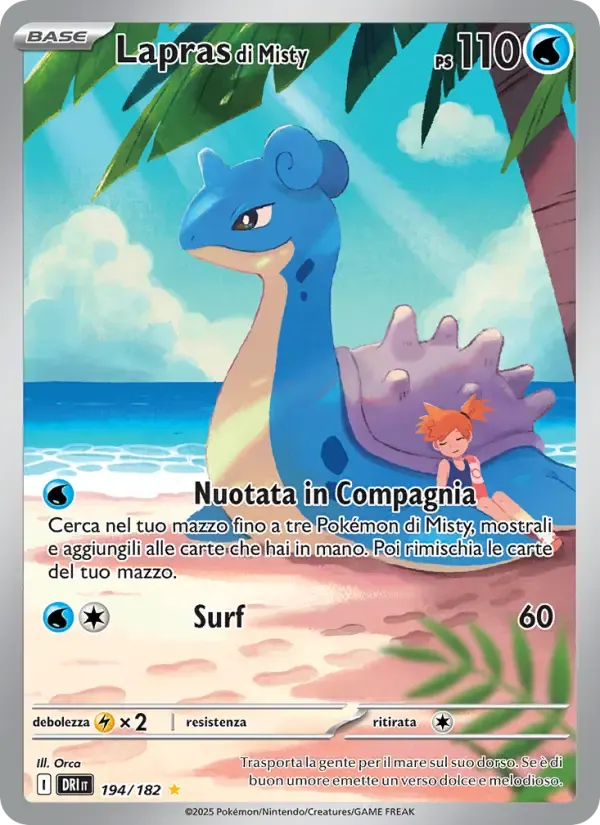 Lapras di Misty — Rivali Predestinati 194 Italian Pokémon card