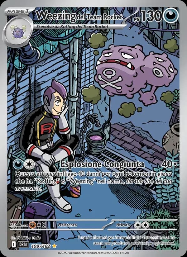 Weezing del Team Rocket — Rivali Predestinati 199 Italian Pokémon card