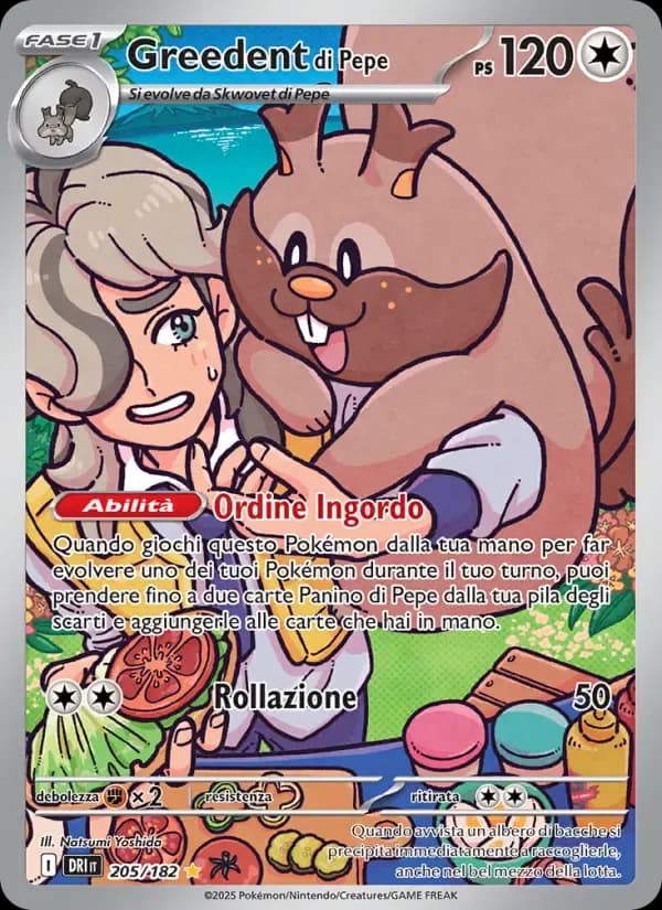 Greedent di Pepe — Rivali Predestinati 205 Italian Pokémon card