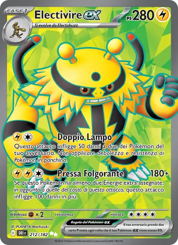Electivire-ex — Rivali Predestinati 212 Italian Pokémon card