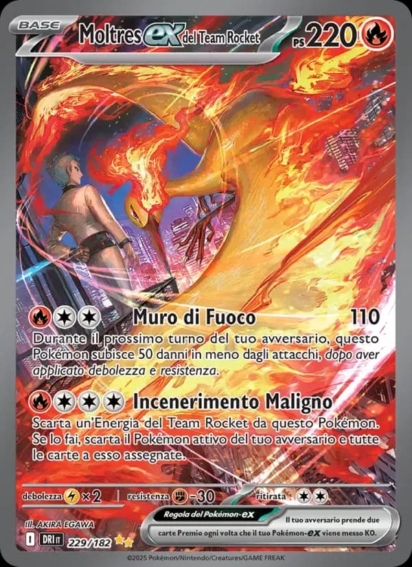 Moltres-ex del Team Rocket — Rivali Predestinati 229 Italian Pokémon card