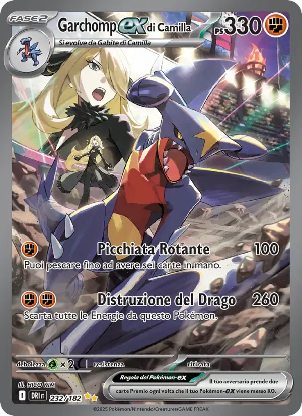 Garchomp-ex di Camilla — Rivali Predestinati 232 Italian Pokémon card