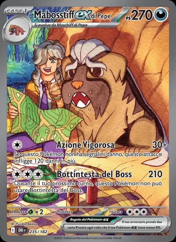 Mabosstiff-ex di Pepe — Rivali Predestinati 235 Italian Pokémon card