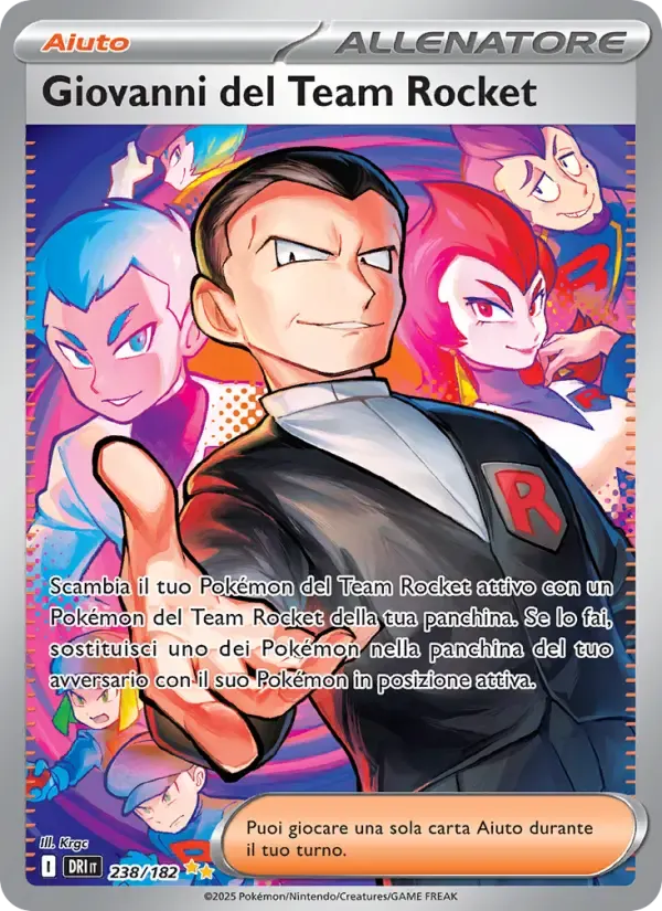 Giovanni del Team Rocket — Rivali Predestinati 238 Italian Pokémon card