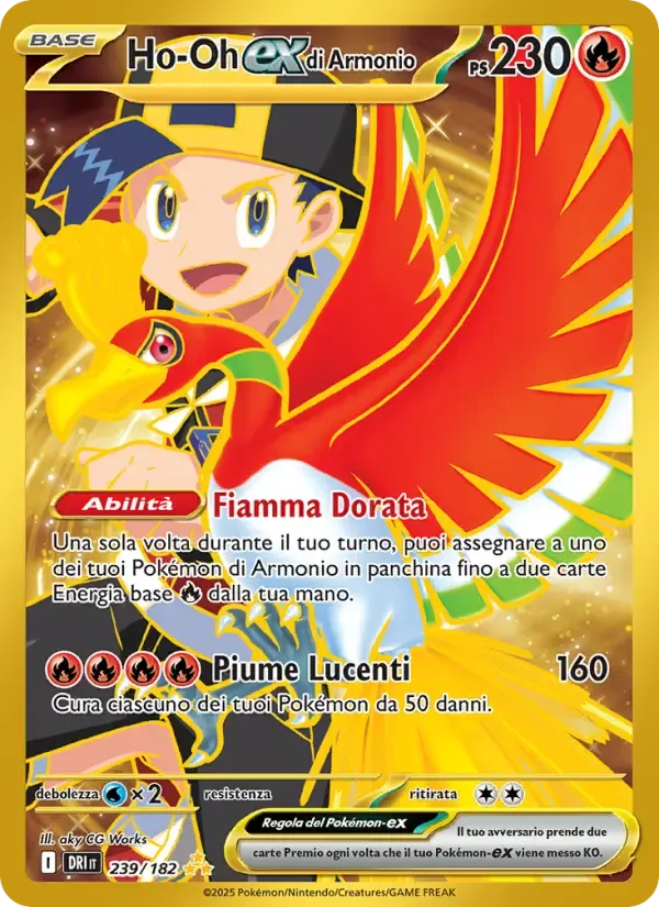 Ho-Oh-ex di Armonio — Rivali Predestinati 239 Italian Pokémon card