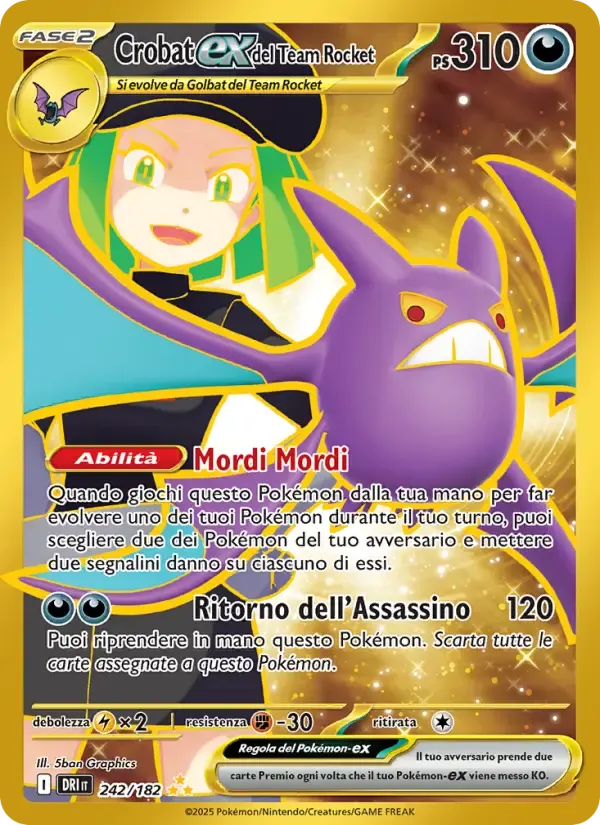 Crobat-ex del Team Rocket — Rivali Predestinati 242 Italian Pokémon card