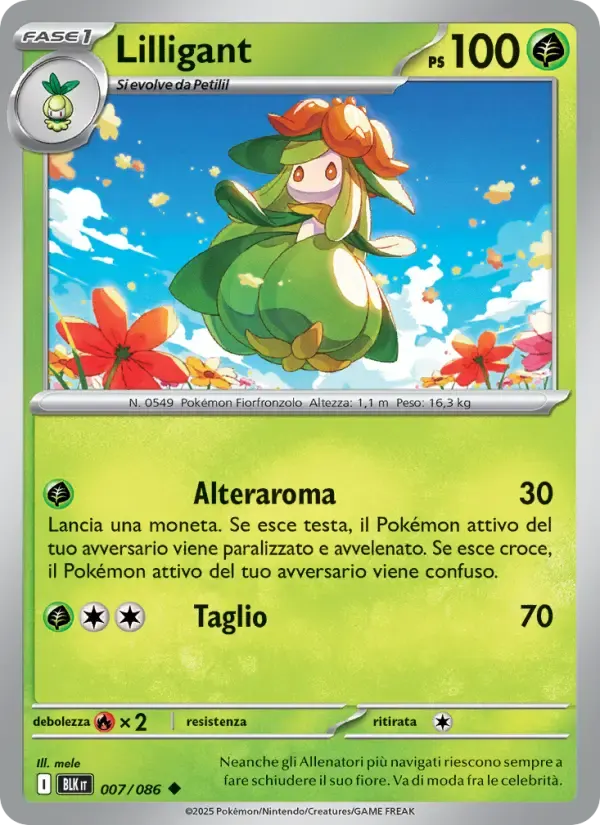 Lilligant — Luce Nera 7 Italian Pokémon card