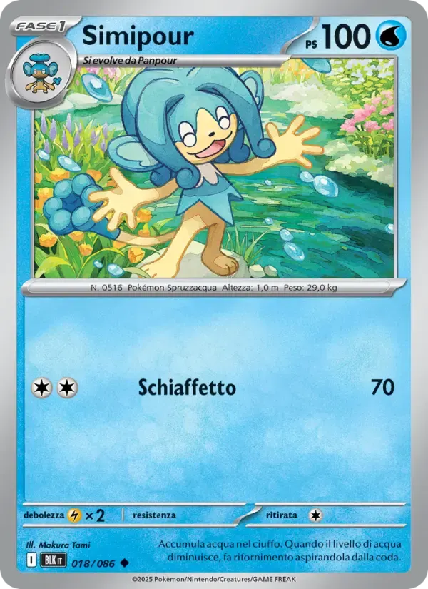Simipour — Luce Nera 18 Italian Pokémon card