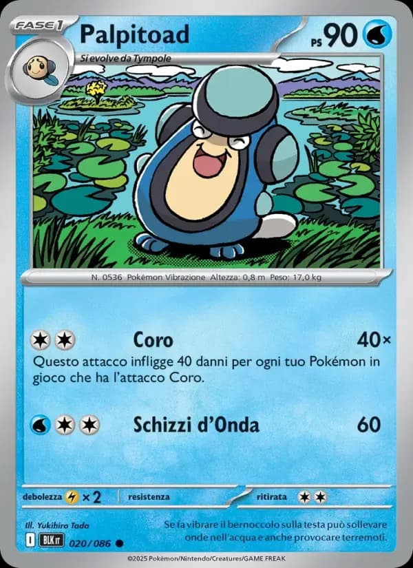 Palpitoad — Luce Nera 20 Italian Pokémon card