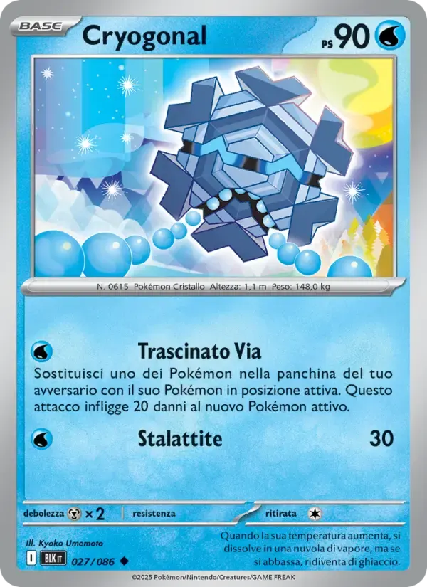 Cryogonal — Luce Nera 27 Italian Pokémon card