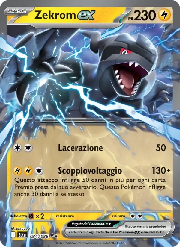 Zekrom-ex — Luce Nera 34 Italian Pokémon card