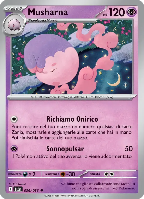 Musharna — Luce Nera 36 Italian Pokémon card