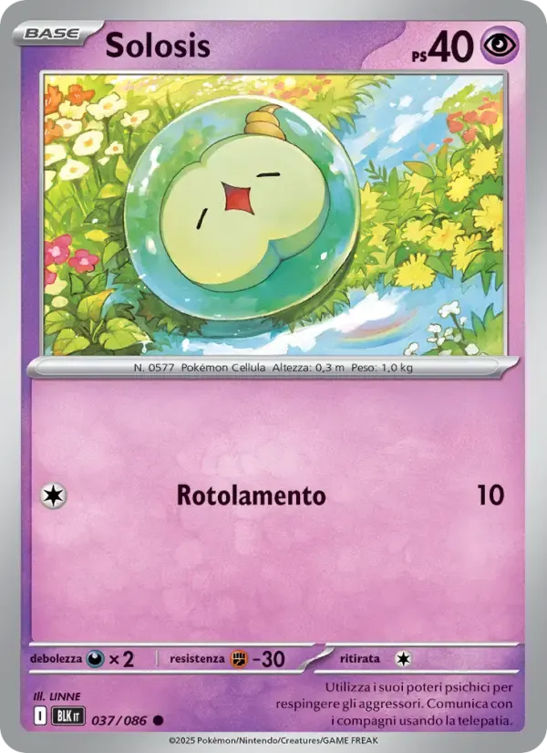 Solosis — Luce Nera 37 Italian Pokémon card