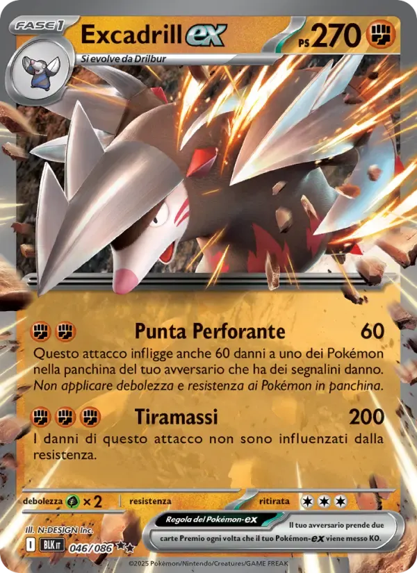 Excadrill-ex — Luce Nera 46 Italian Pokémon card