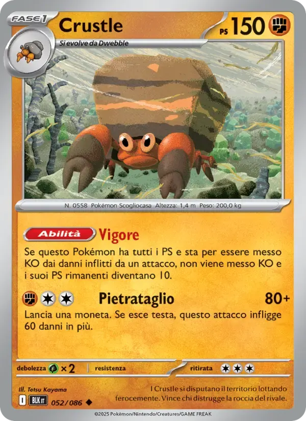 Crustle — Luce Nera 52 Italian Pokémon card