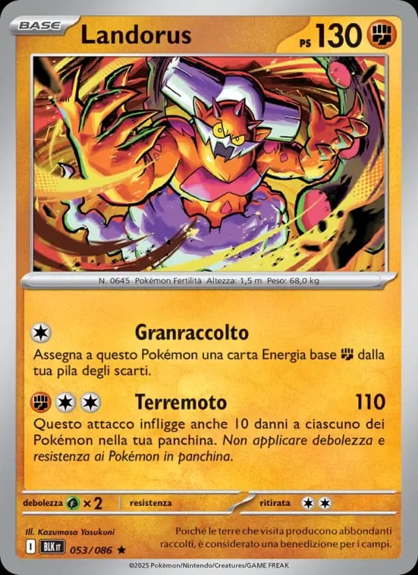 Landorus — Luce Nera 53 Italian Pokémon card