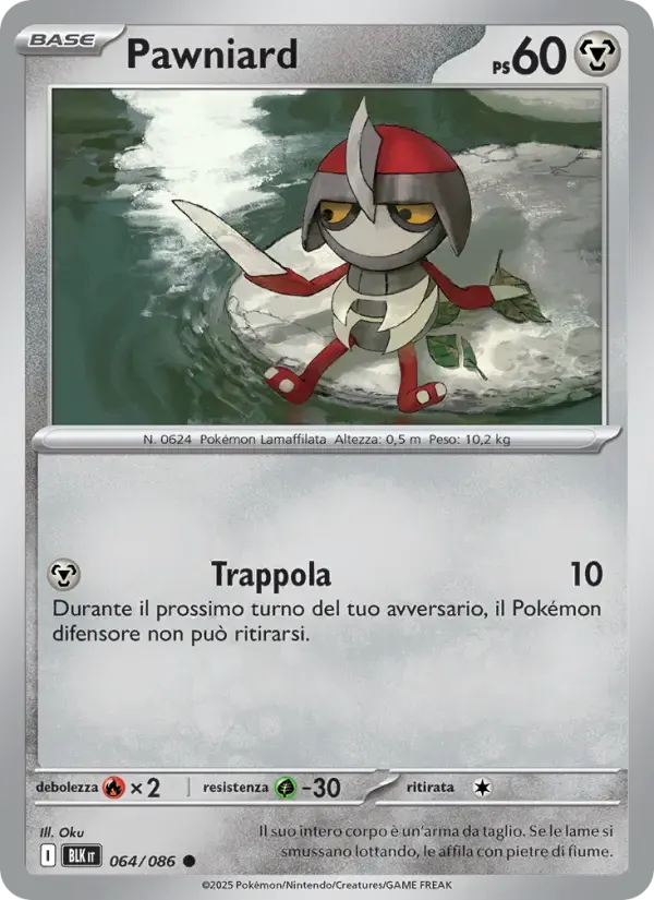 Pawniard — Luce Nera 64 Italian Pokémon card