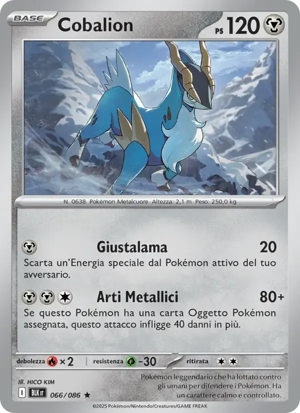 Cobalion — Luce Nera 66 Italian Pokémon card