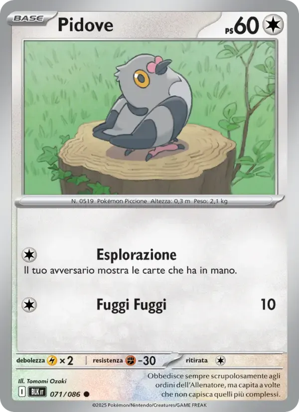 Pidove — Luce Nera 71 Italian Pokémon card