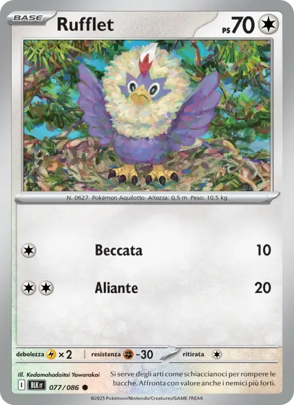 Rufflet — Luce Nera 77 Italian Pokémon card