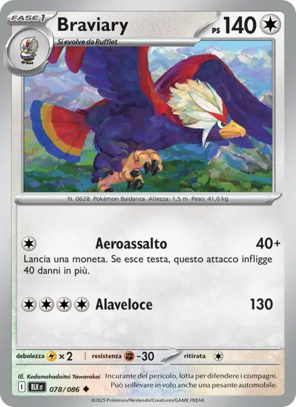 Braviary — Luce Nera 78 Italian Pokémon card