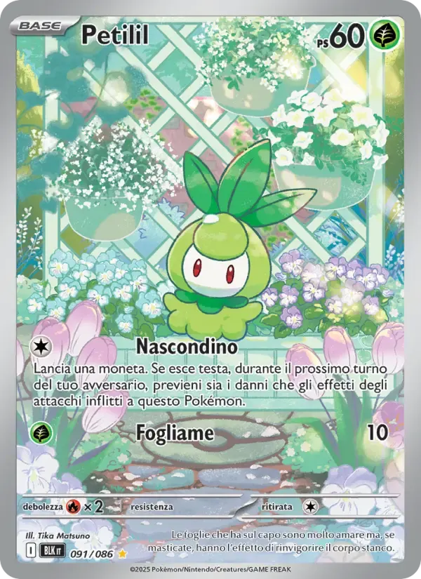 Petilil — Luce Nera 91 Italian Pokémon card